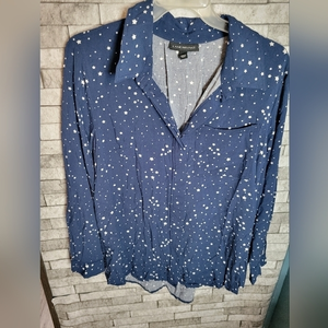 Lane Bryant button Down Starry Shirt‎ Size 14/16